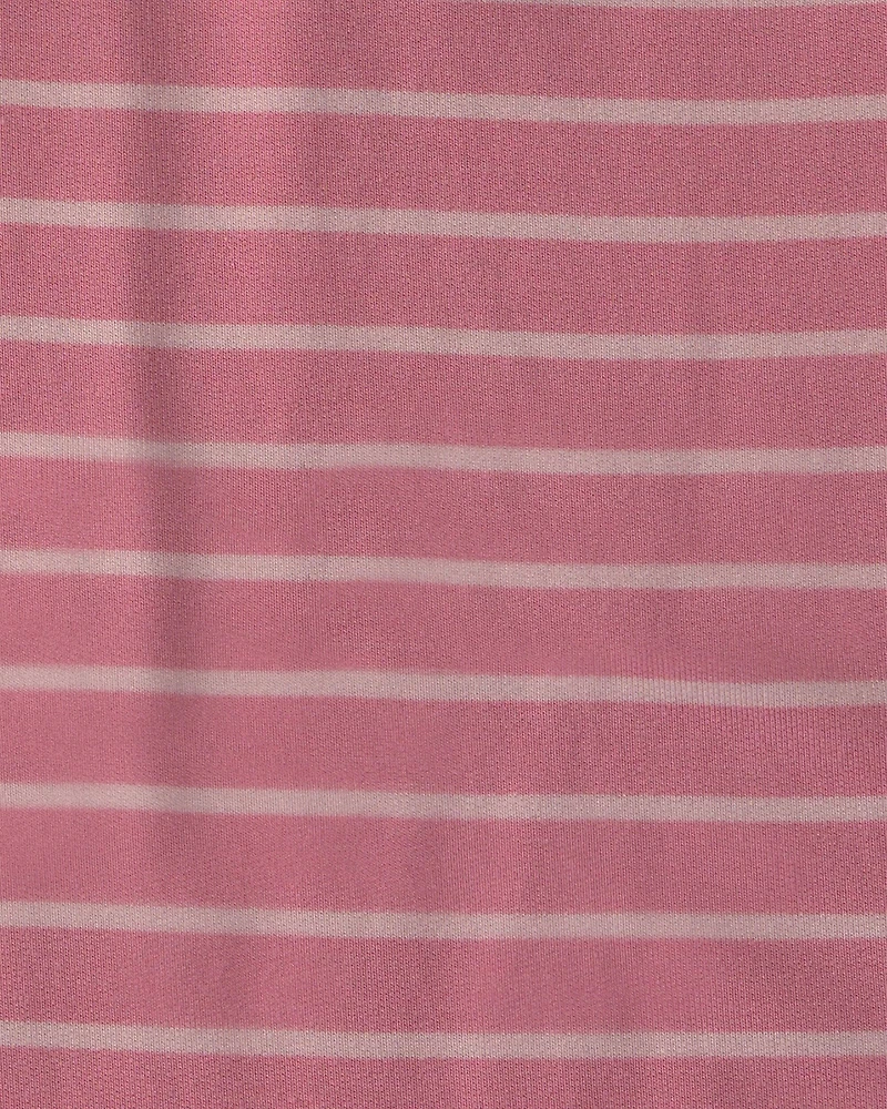 Baby Girl Striped PurelySoft™ Long-Sleeve Jumpsuit - Pink