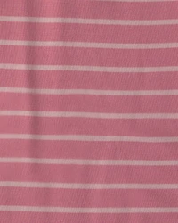 Baby Girl Striped PurelySoft™ Long-Sleeve Jumpsuit - Pink