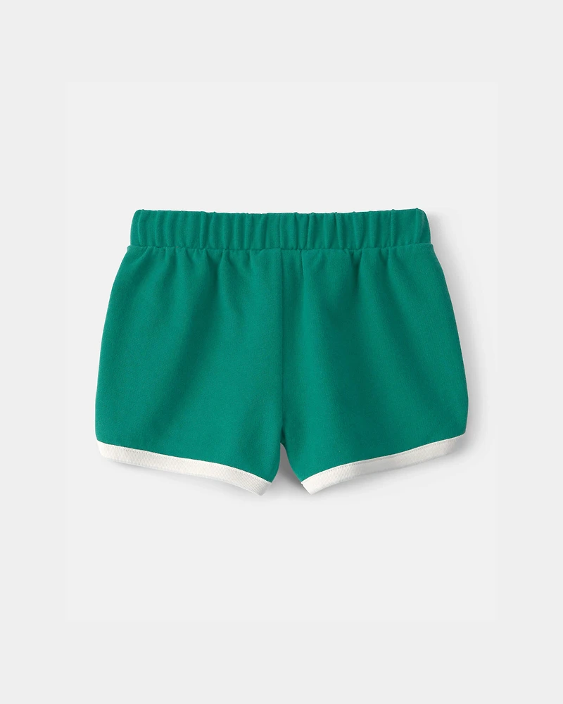 Toddler Girl French Terry Athletic Shorts - Green