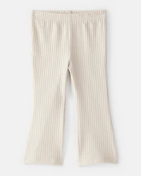 Baby Girl Rib Pull-On Stretch Flare Leggings - Cream