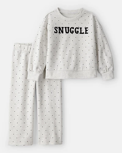 Toddler Girl Snuggle French Terry Pullover & Pant Set - Grey