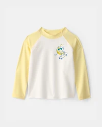 Toddler Boy 2-Piece Lemon Rashguard & Swim Trunk Set - Yellow/Blue/White