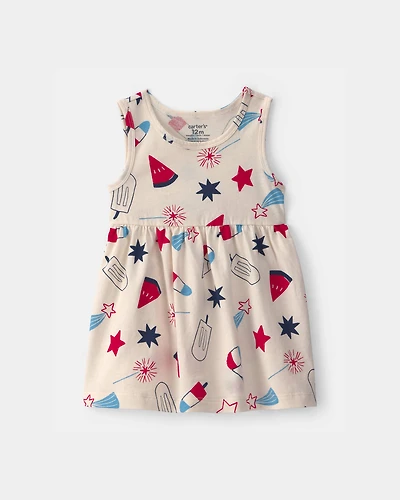 Baby Girl Fourth of July Sleeveless Knit Dress