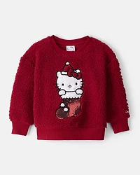 Toddler Girl Hello Kitty® Sherpa Pullover Sweatshirt - Red