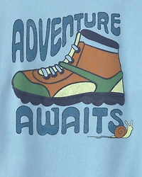 Boys 'Adventure Awaits' French Terry Pullover Sweatshirt - Blue