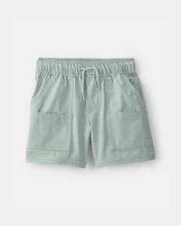Baby Boy Poplin Drawstring Utility Shorts - Green