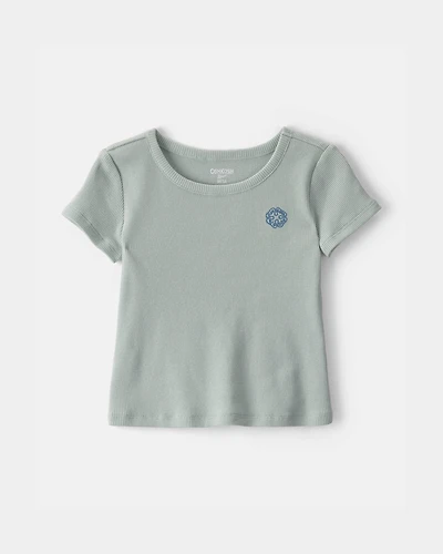 Toddler Girl OshKosh Logo Ribbed Tee - Green