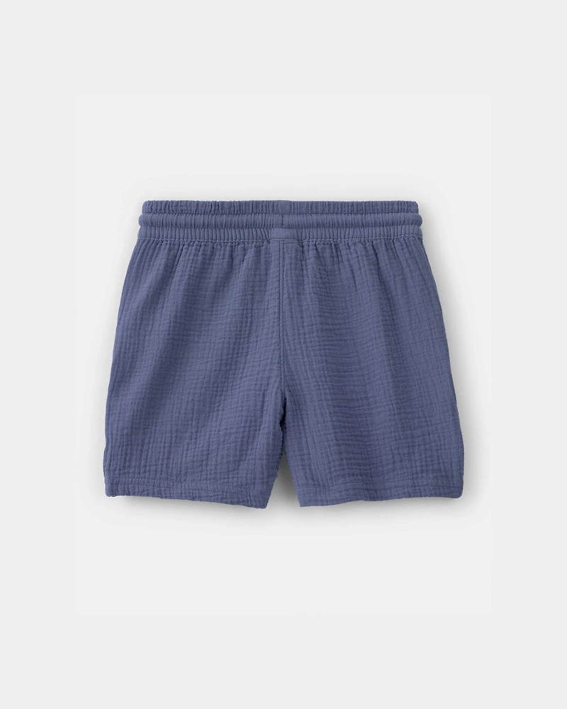 Boys Gauze Shorts - Blue