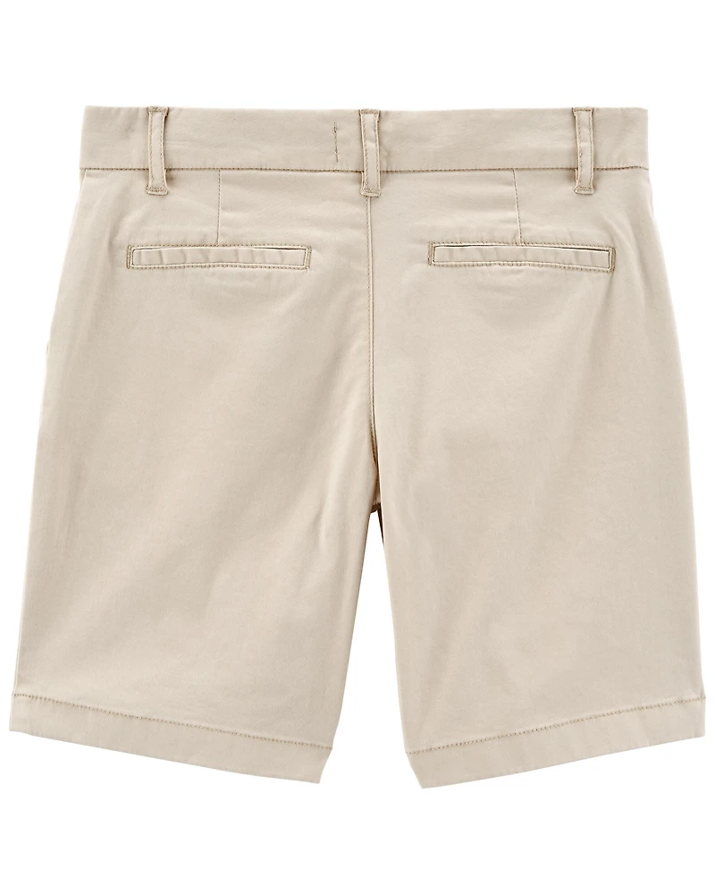 Girls Stretch Chino Shorts - Khaki