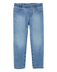 Baby Girl Medium Wash Elastic-Waist Jeggings