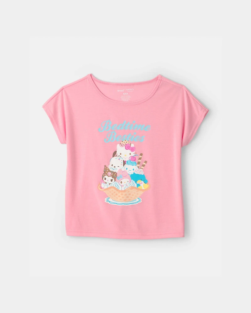 Girls 2-Piece Hello Kitty® Short-Sleeve Pajama Set - Pink