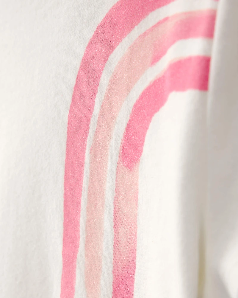 Girls Rainbow Graphic Tee - Ivory