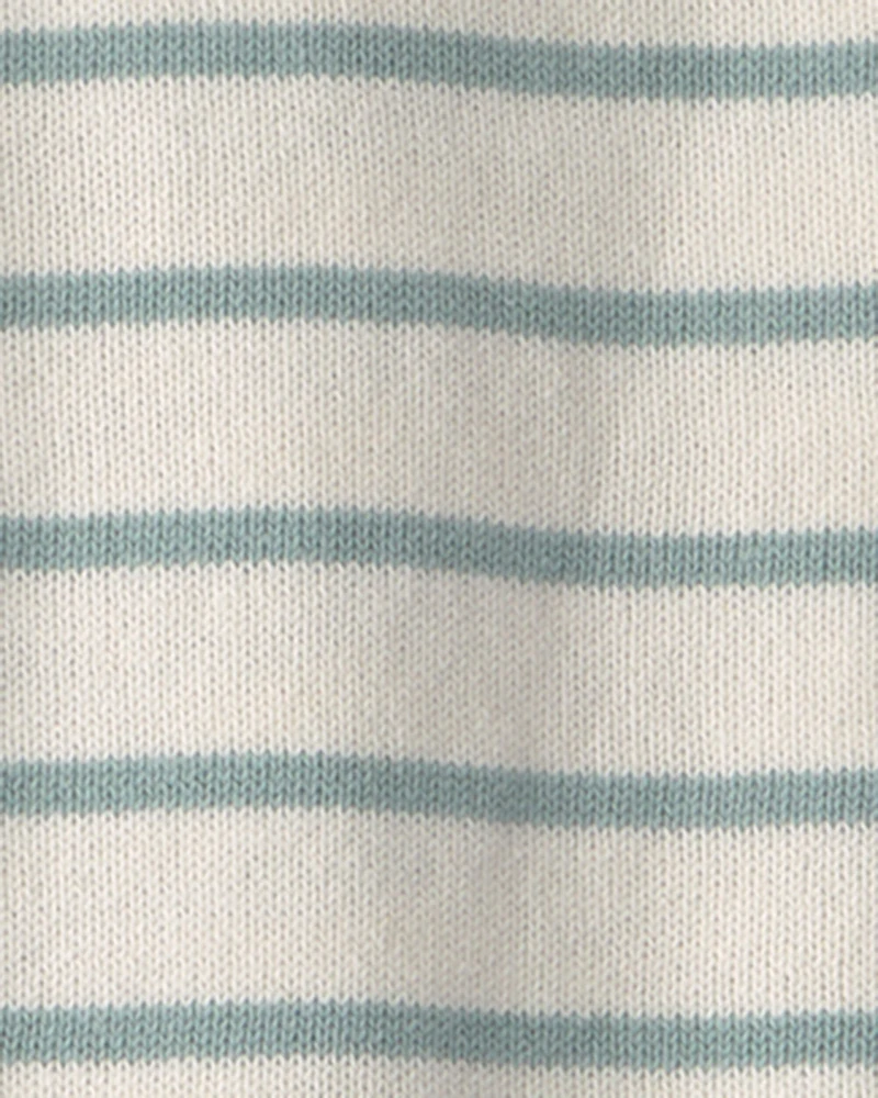 Toddler Boy 2-Piece Knit Top & Short Set Made with Organic Cotton in Stripes