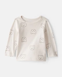 Baby Boy 2-Piece Bear Sherpa Long-Sleeve Overall Set - Brown