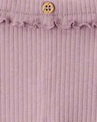 Baby Girl 2-Pack Ruffle Waist Rib Pants - Purple