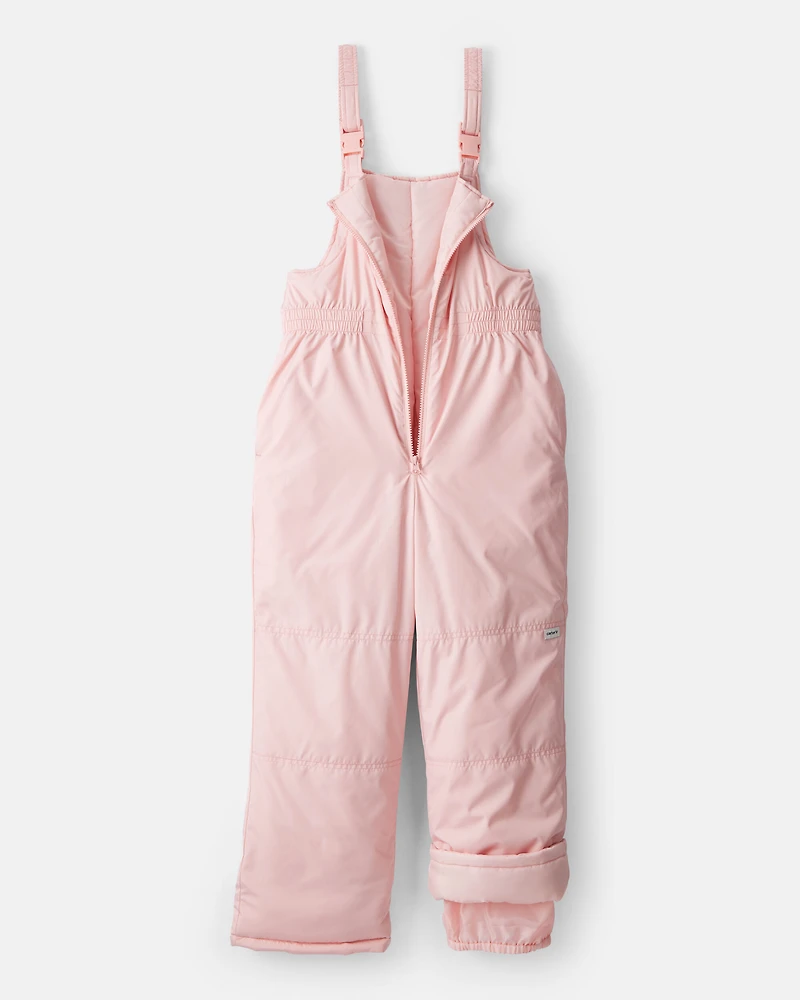 Girls Overall Snow Bibs - Pink