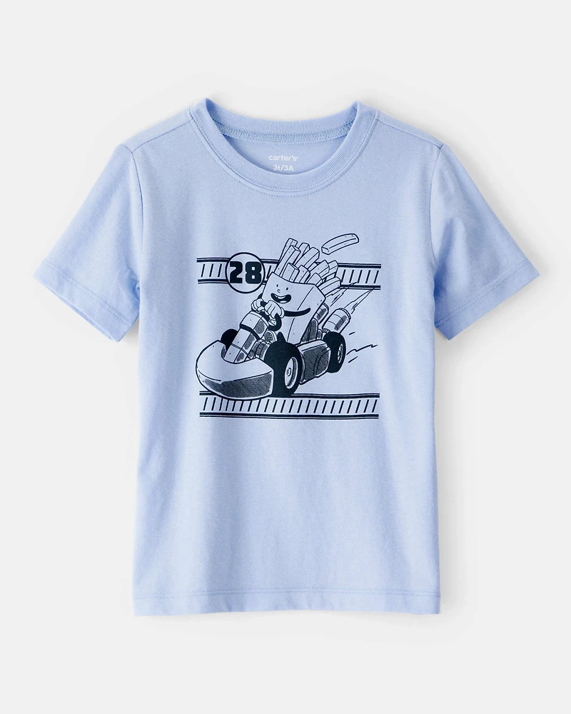 Toddler Racing French Fries Short-Sleeve Graphic Tee - Blue