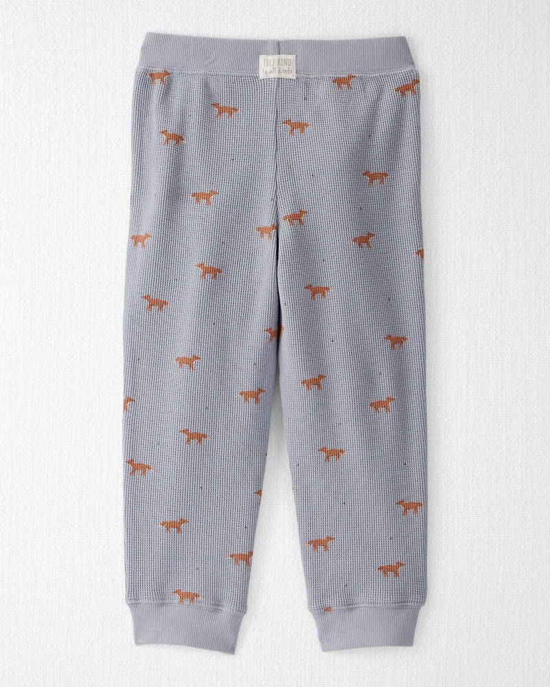 Toddler Organic Cotton Waffle Knit Set in Shadow Fox Print