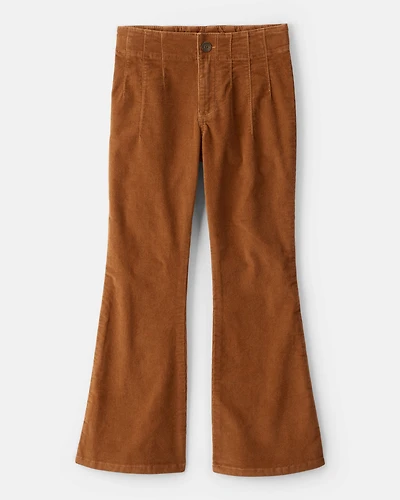 Girls Western Corduroy Flare Pants - Brown