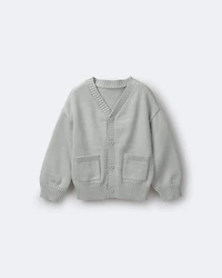 Toddler Girl Cardigan with Avenue Pockets - Light Blue