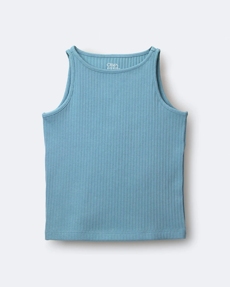 Toddler Girl Ribbed Playtime Tank Top - Pale Blue