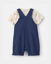 Baby Boy 3-Piece Fourth of July Overall Set - Navy/Cream