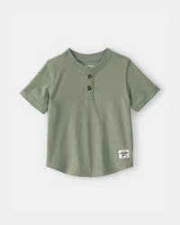 Baby Boy Short-Sleeve Henley T-Shirt - Olive