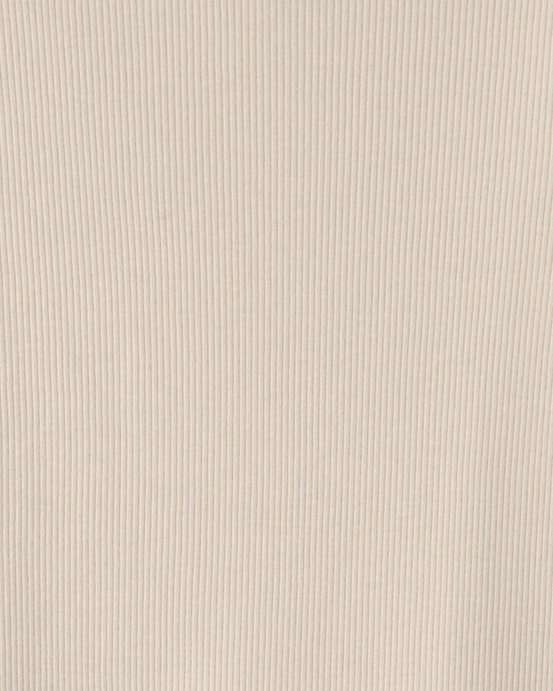 Girls Long-Sleeve Ribbed Top - Cream
