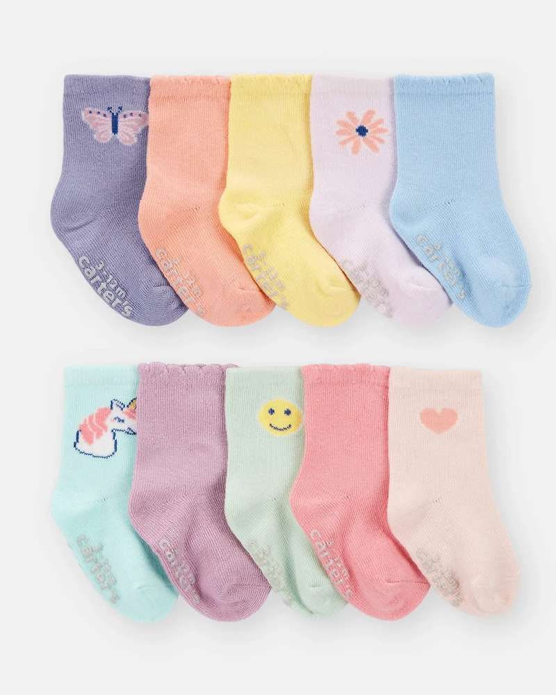 Baby Girl 10-Pack Crew Socks