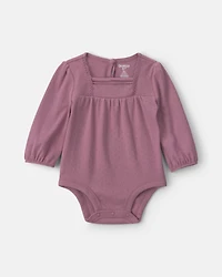 Baby Girl Long-Sleeve Fashion Bodysuit - Purple