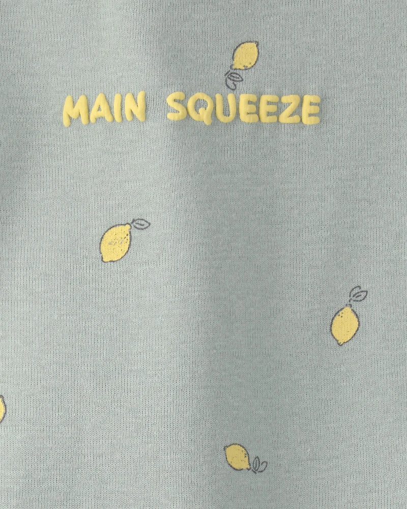 Baby Girl 'Main Squeeze' Lemon Short-Sleeve Romper - Green