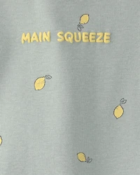 Baby Girl 'Main Squeeze' Lemon Short-Sleeve Romper - Green