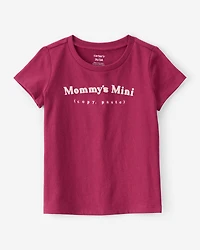 Toddler Girl Mommy's Mini Short-Sleeve Graphic Tee - Burgundy