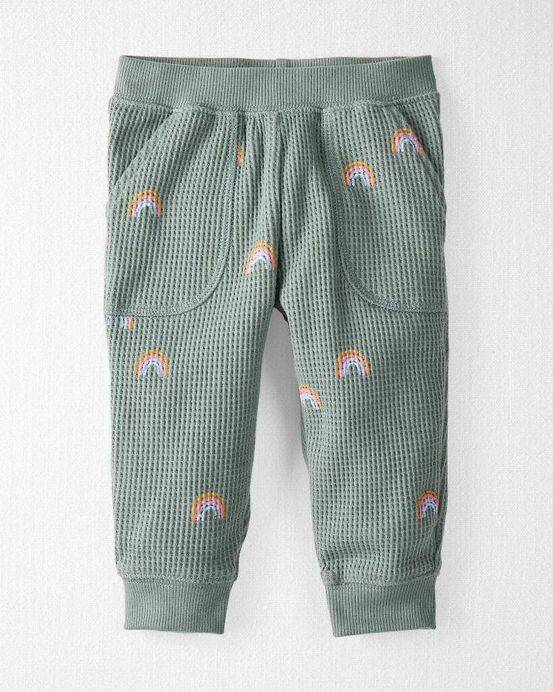 Baby Organic Cotton Waffle Knit Set in Magical Rainbow Print
