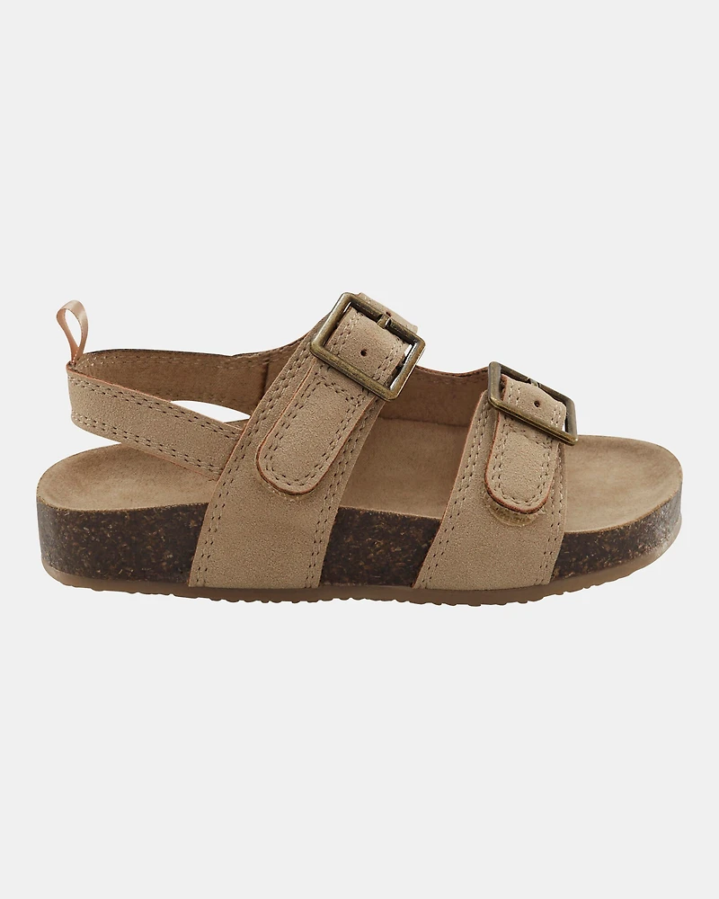 Toddler Flatbed Sandals - Tan
