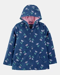 Girls Color Changing Rain Jacket - Navy