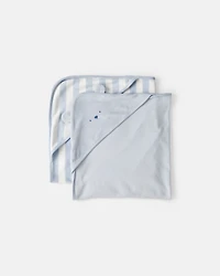 Baby 2-Pack Bear Terry Towels - Blue