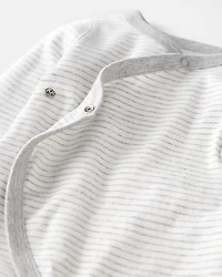 Baby Organic Cotton Wrap Sleep & Play Pajamas in Stripes
