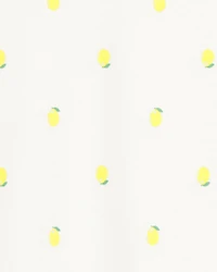 Kid Lemon Print Short-Sleeve Fashion Top - Ivory