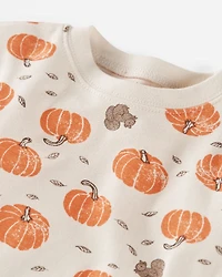 Toddler 2-Piece Organic Cotton Pajamas in Harvest Pumpkins