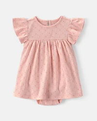 Baby Girl 2-Piece Floral Cardigan Dress Set - Pink