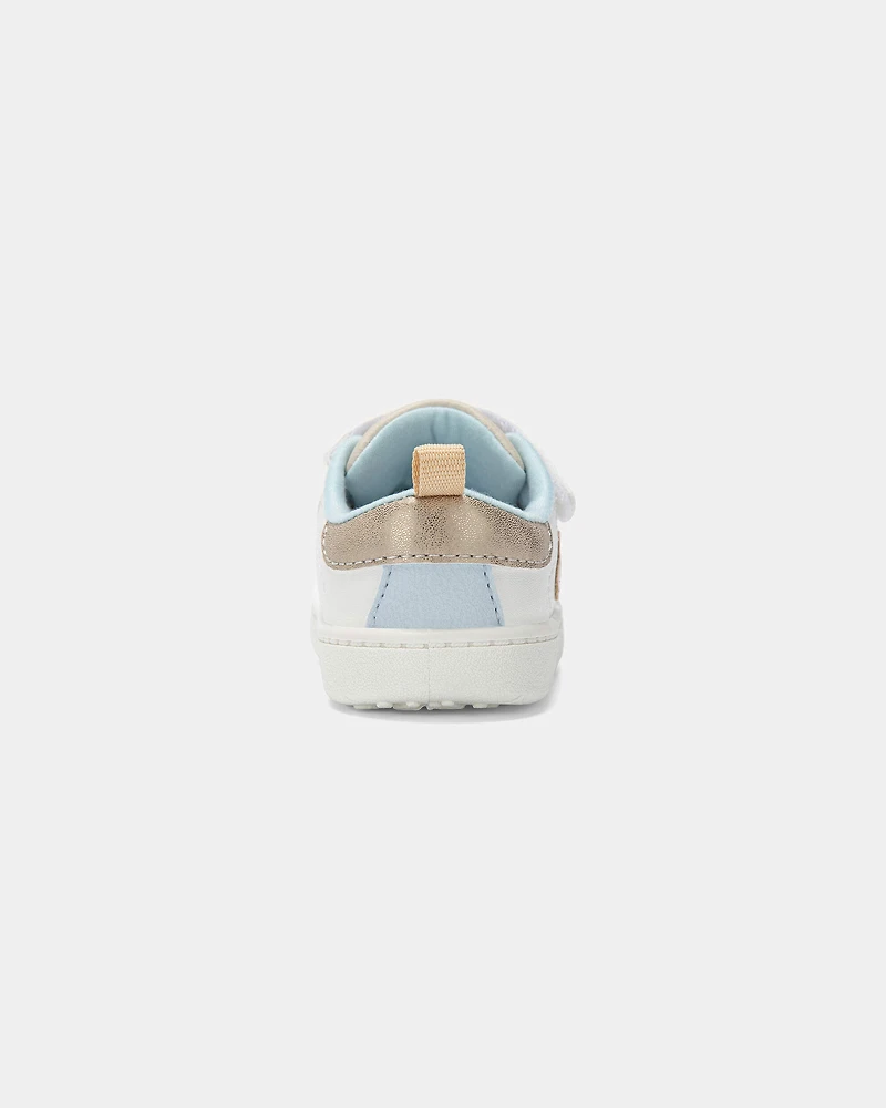 Baby Girl Every Step® First Walker Heart Casual Shoes - White/Tan