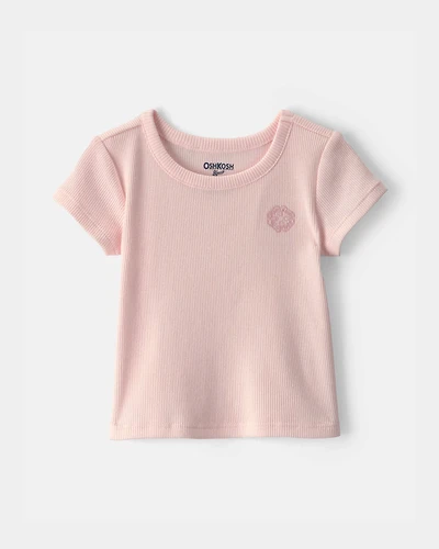 Baby Girl OshKosh Logo Ribbed Tee - Pink