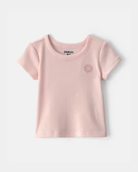Baby Girl OshKosh Logo Ribbed Tee - Pink