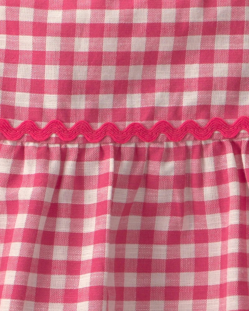 Toddler Girl 2-Piece Gingham Tank Top & Pant Set - Red