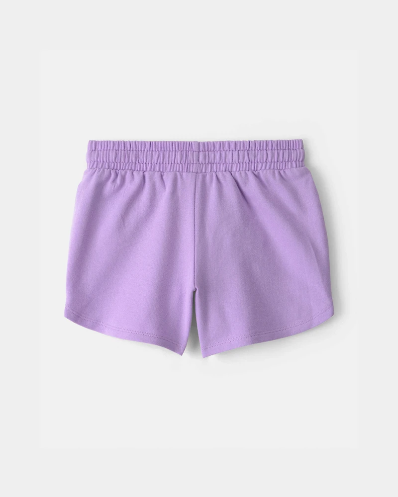 Girls French Terry Shorts - Purple