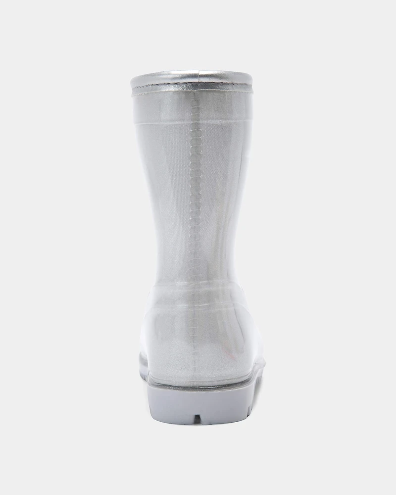 Toddler Girl Rain Boots - Silver