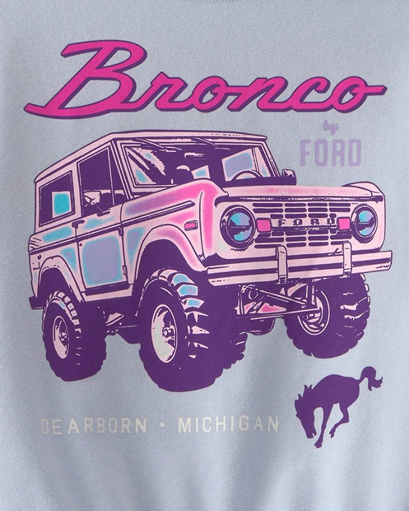 Girls Ford Bronco French Terry Pullover Sweatshirt - Blue