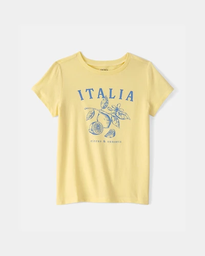 Girls Italia Lemon Graphic Tee - Yellow