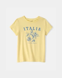 Girls Italia Lemon Graphic Tee - Yellow